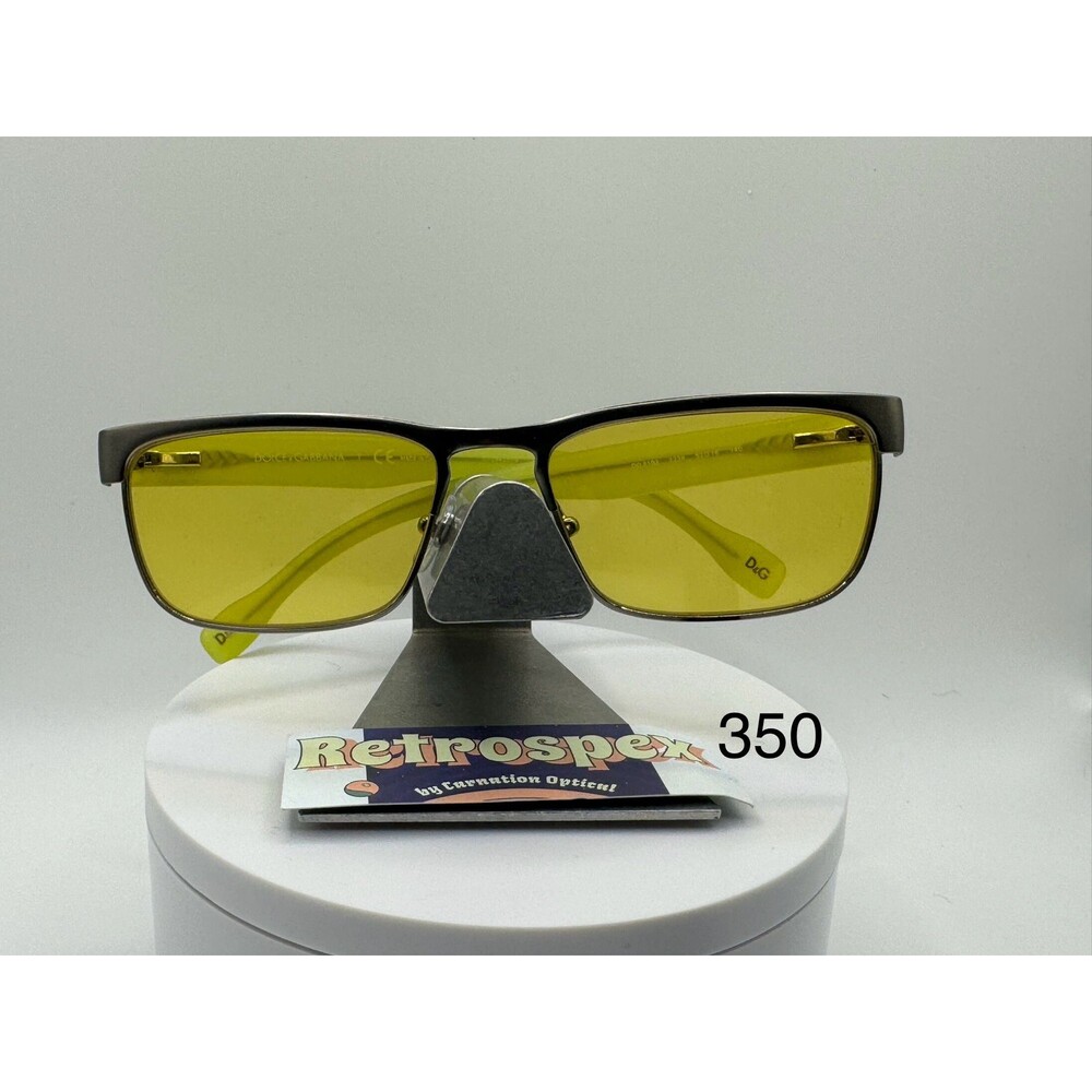 Vintage Y2K Sunglasses NOS 2000s Yellow Lens Dolce & Gabbana 5103 Grey & Yellow